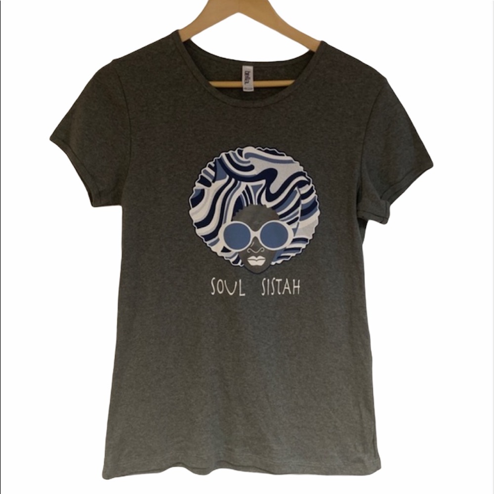 Bella Soul Sistah Gray Graphic Tee Shirt XL